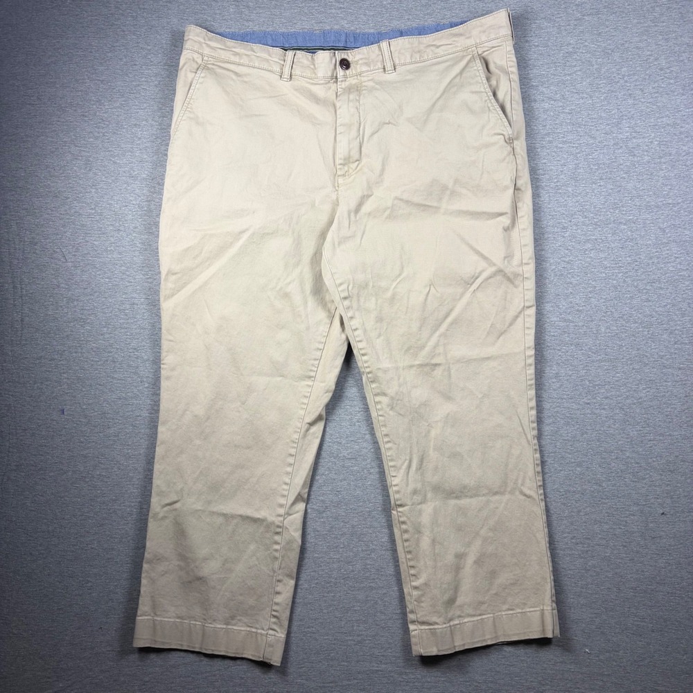 LL Bean Pants Mens 40x29 (Fits 40x25) Beige Standard Fit Cotton Stretch Casual